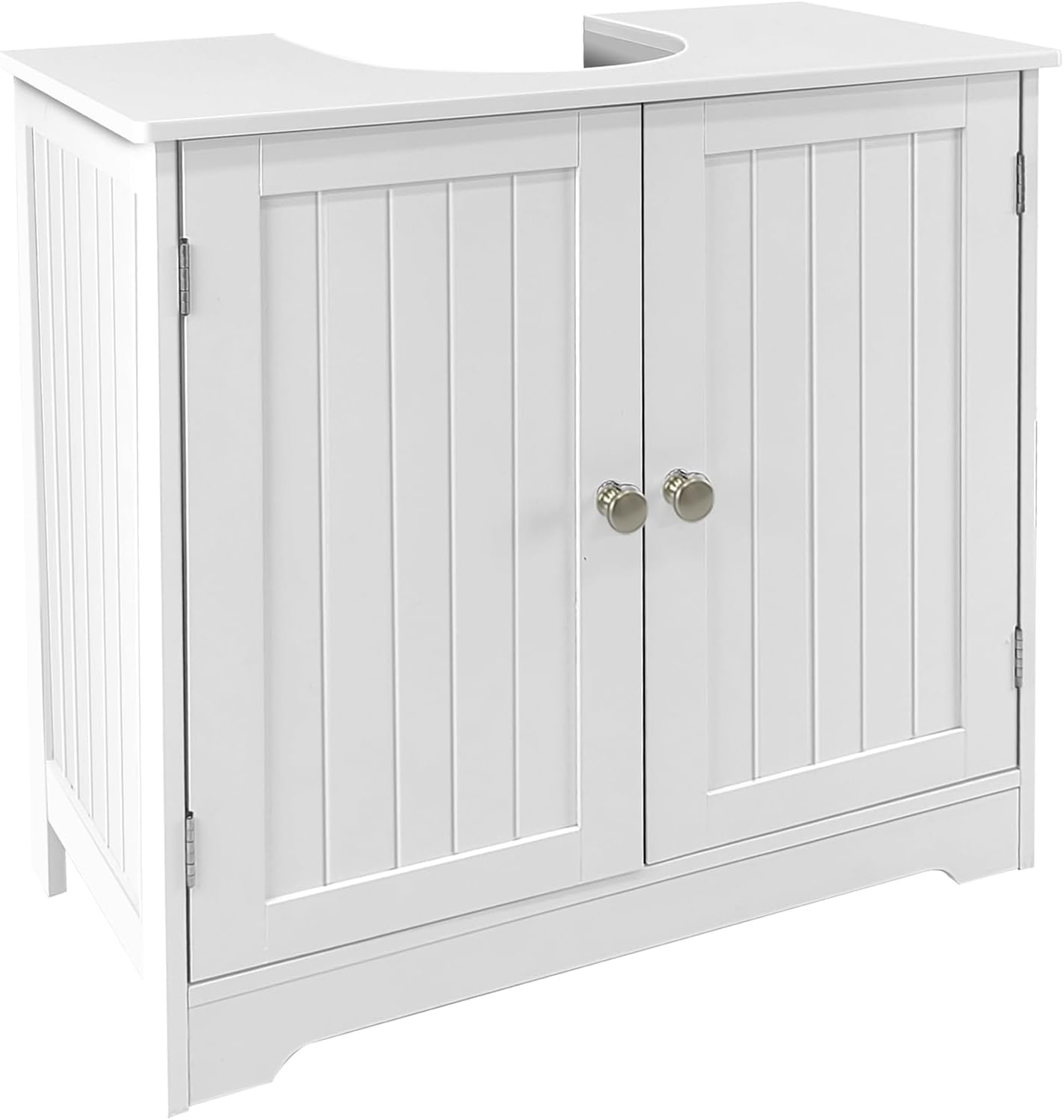 Pedestal Sink Storage Cabinet with Door and Shelf, Under Sink Cabinet, Bathroom Sink Cabinet with U-Shape, White