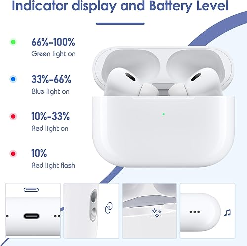 Miniatura 3 de Funda de carga para AirPods Pro de 12 generación, puerto de cargador para Airpod Pro 21 funda de cargador de repuesto incorporada, batería de 660