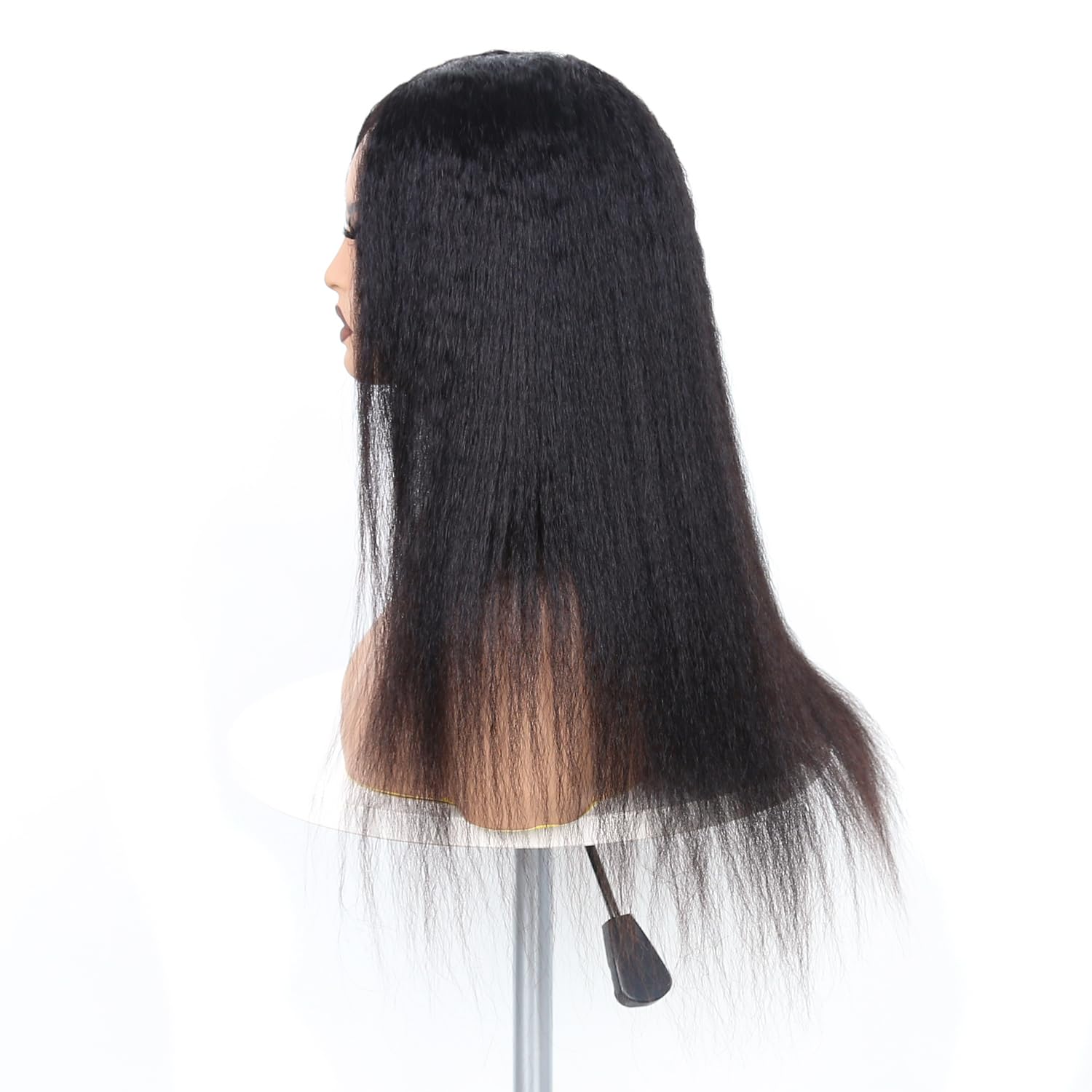 Human Hair Wig Yaki Straight Wear and Go Glueless Wigs Human Hair 180% Density Machine Made Wigs for Black Women Natural Color 12inch - Image 4