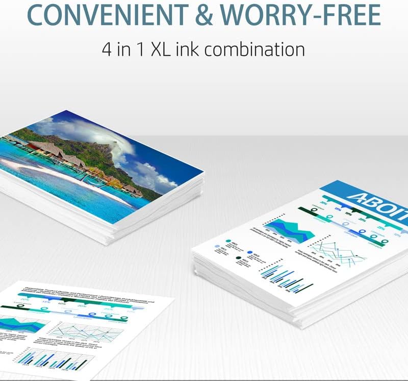 Miniatura 4 de Cartucho de tinta de repuesto compatible para HP 902XL, cian, magenta, amarillo, negro, paquete de 4