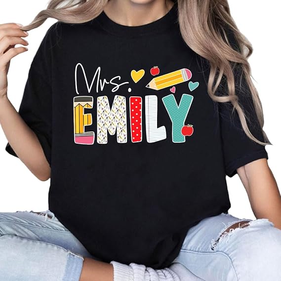 Personalized Teacher Shirts for Women, Back to School Gifts for Teacher, Back to School Teacher Sweater, Teacher Sweatshirts for Women