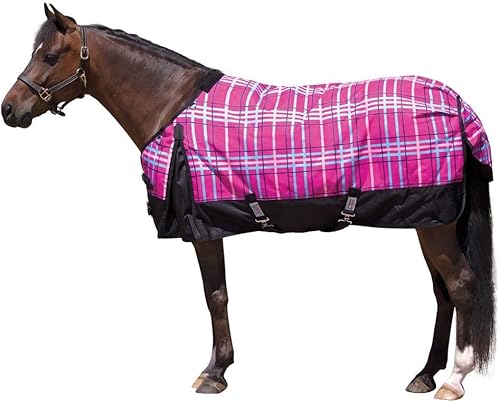 Viking Classic Euro Fit Horse Turnout Blanket  Surcingle Plaid Pony  Horse Blankets for Winter Waterproof  Large Tail Cover  Winter Horse Blanket