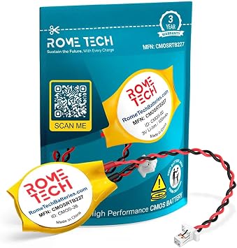 Rome Tech CMOS Battery for Lenovo ThinkPad X1 Carbon Gen 2-6 Type 20FB 20FC, X1 Yoga Gen 1-3, X280, X390 Yoga, X13 Yoga Gen 1-3, X13 Gen 1 BIOS RTC 3V CR2016 2-Pin Cable
