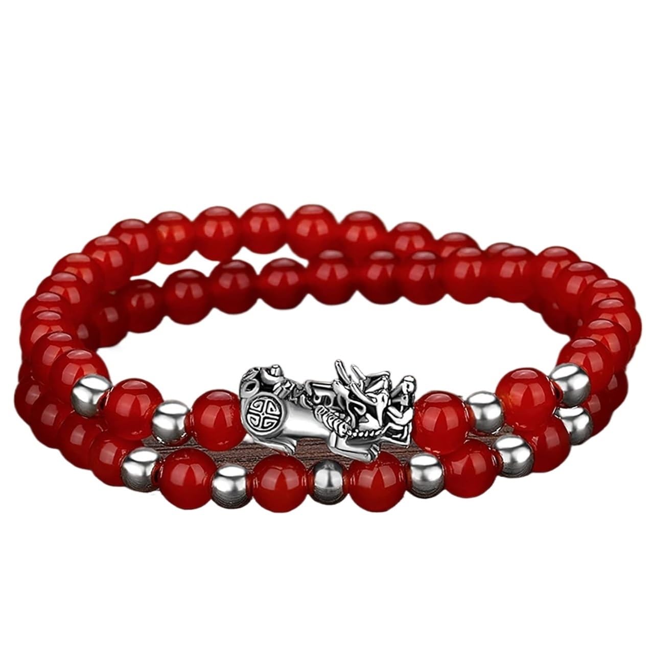OIFAODAO Rosary bracelet, Garnet Red Black Crystals Beaded Balancing Bracelet Talisman for(10)