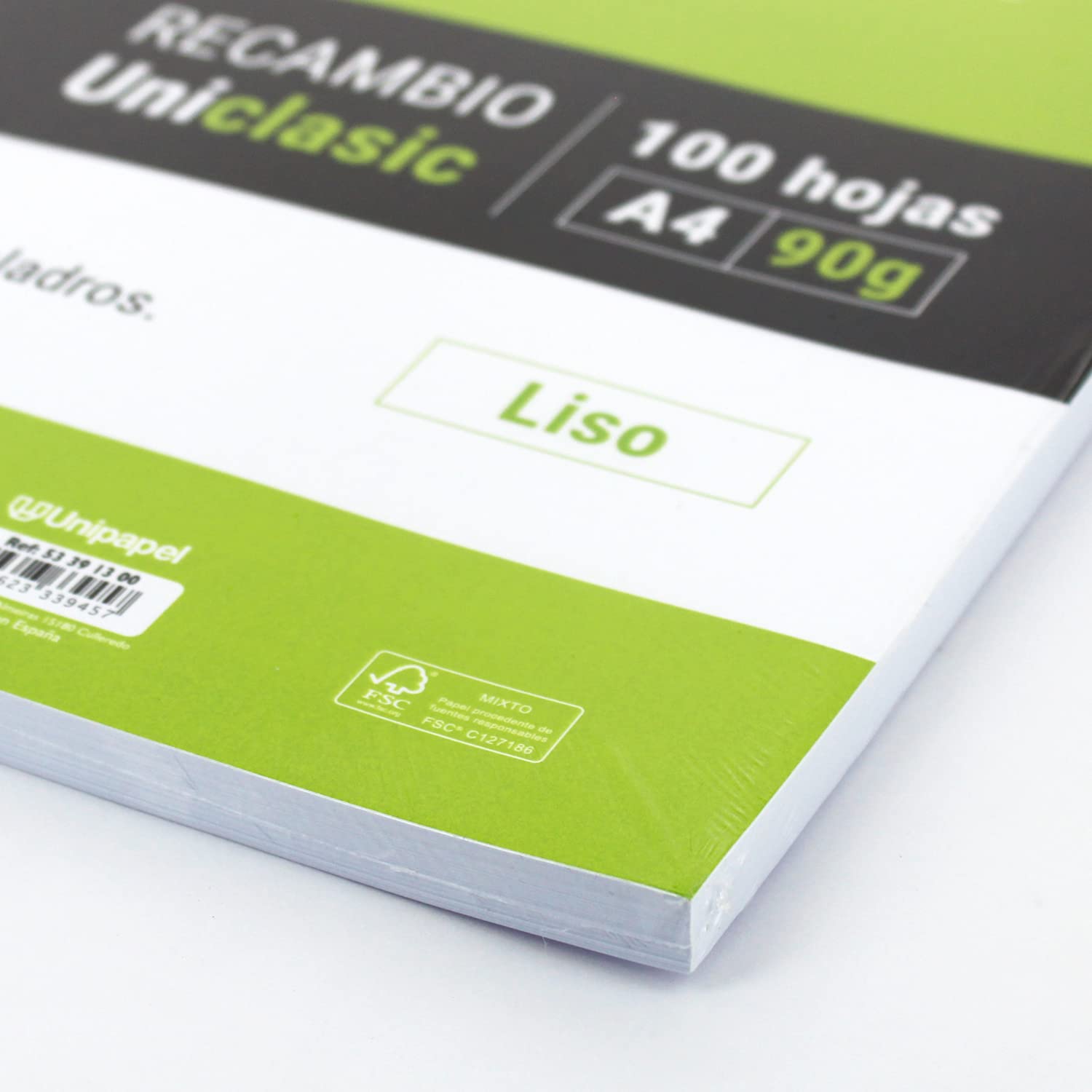 Unipapel A4 Lisci Ricambio 100 Fogli 90 g Carta Certificato FSC Bianco