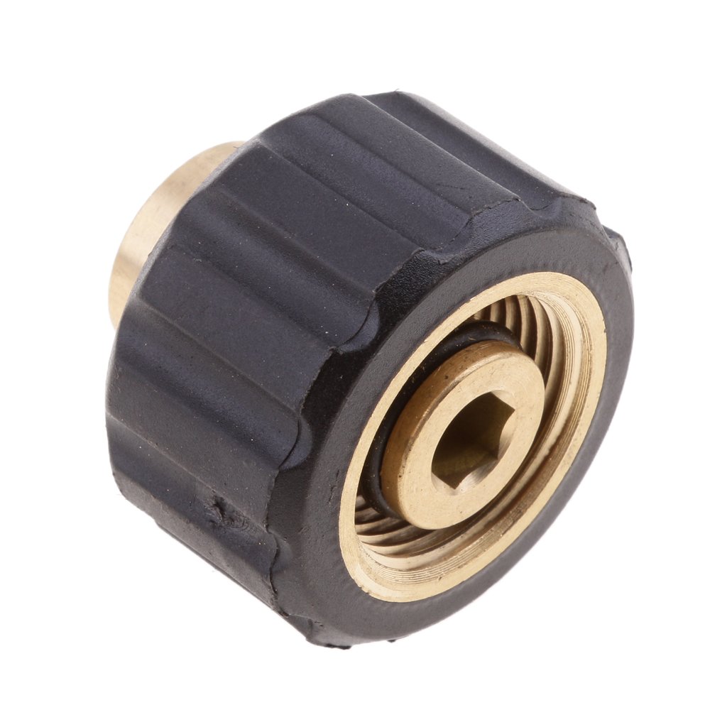 BNF® 1/4 To M22x1.5 Socket 14mm Hole Brass Pressure Washer Fitting-image-2