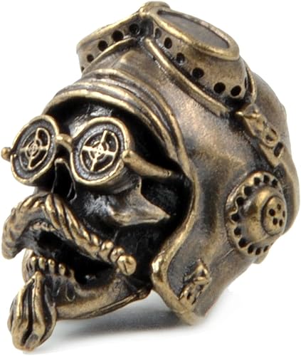 Miniatura 5 de FLAMEDUKE Cuentas de cordón para cuchillo, cuentas de paracaídas, 550 cuentas de paracaídas, cuentas de calavera, dije de cobre fundido a mano, para