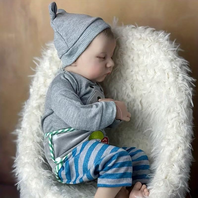 JUYOUYI Reborn Baby Dolls, 18 Inch Lifelike Sleeping Girl Doll Vinyl Full Body, Realistic Newborn Baby Doll for Kids Age 3+ (Levi.Q) - Image 3