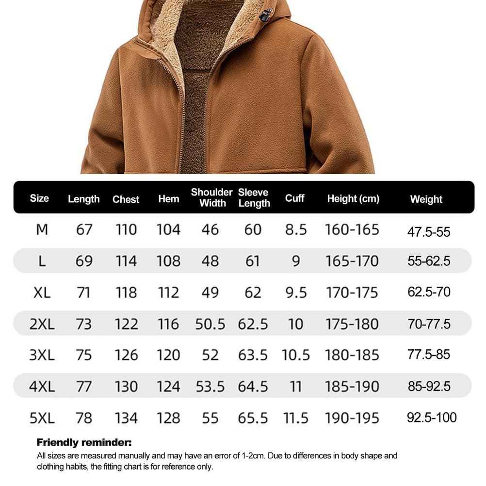 Zielona, XL, bluzy z kapturem Sherpa dla mężczyzn zapinana na zamek zimowa bluza z kapturem z podszewką polarową ciężkie ciepłe kurtki plus size