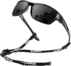 Óculos de sol esportivos para homens e mulheres, óculos de sol masculinos polarizados com cordas para pesca, condução, ciclismo