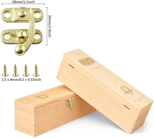 Miniatura 5 de 20 piezas de joyero grueso sólido antiguo gancho derecho cerrojo cuerno de madera caja de joyería cierre de gancho cierre de gancho y 80 tornillos