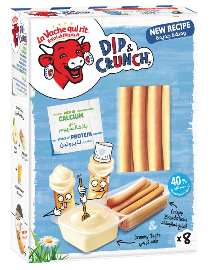 La Vache Qui Rit Dip & Crunch, Cheese And Breadstick Snack, 280g (8 Pieces)