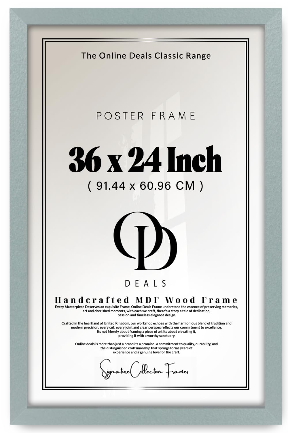 OD Deals — Engineered Wood Finish 36 X 24 Inch Poster, Picture Frame | For Wall Art (91.44 X 60.96 CM) Gallery Ready Silver Trim With Secure Wall Mounting And Protective Surface, Easy To Hang