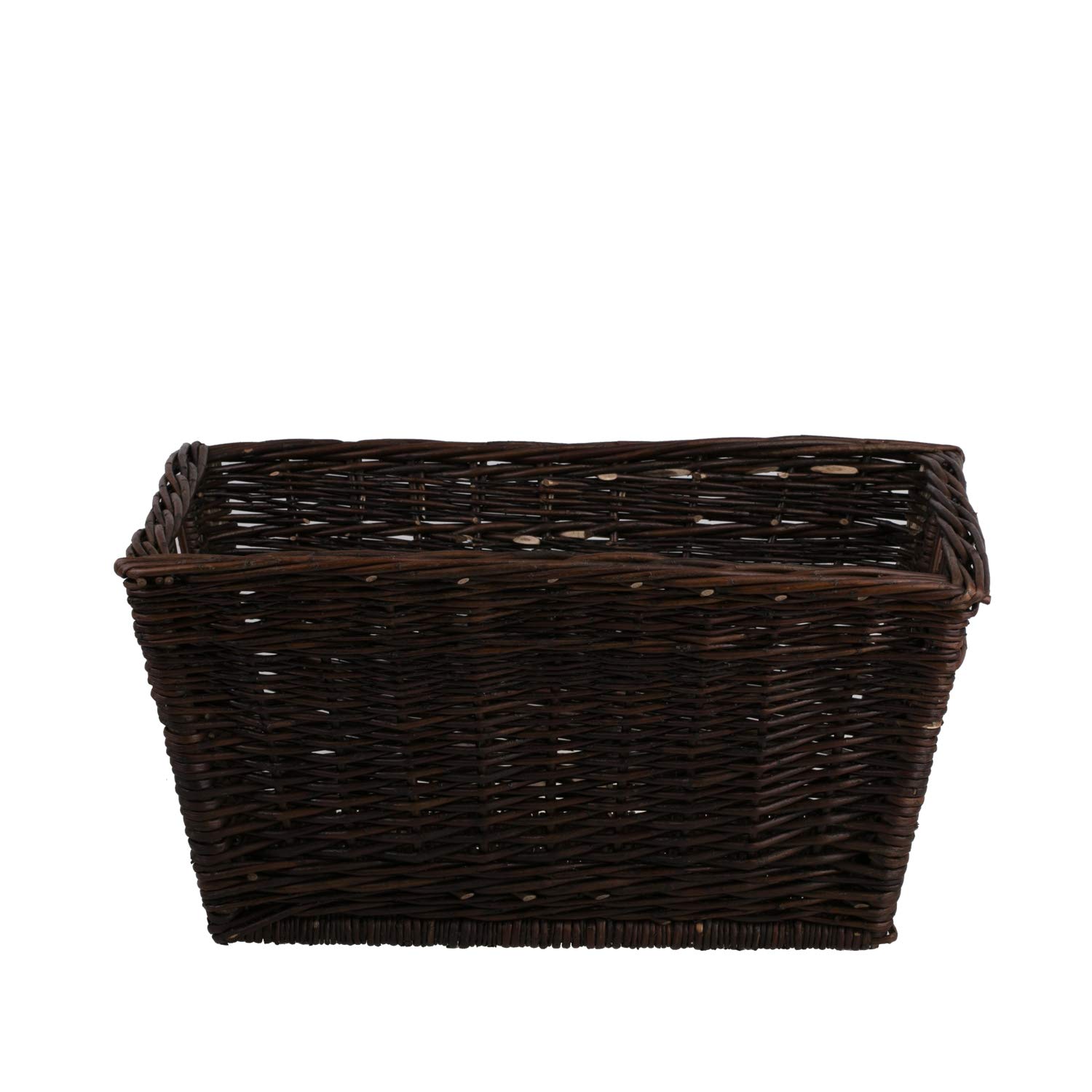 e-wicker24 Kosz kominkowy z wikliny, kosz do kominka z nieobranej wikliny, kosz na drewno kominkowe, pojemnik na zabawki