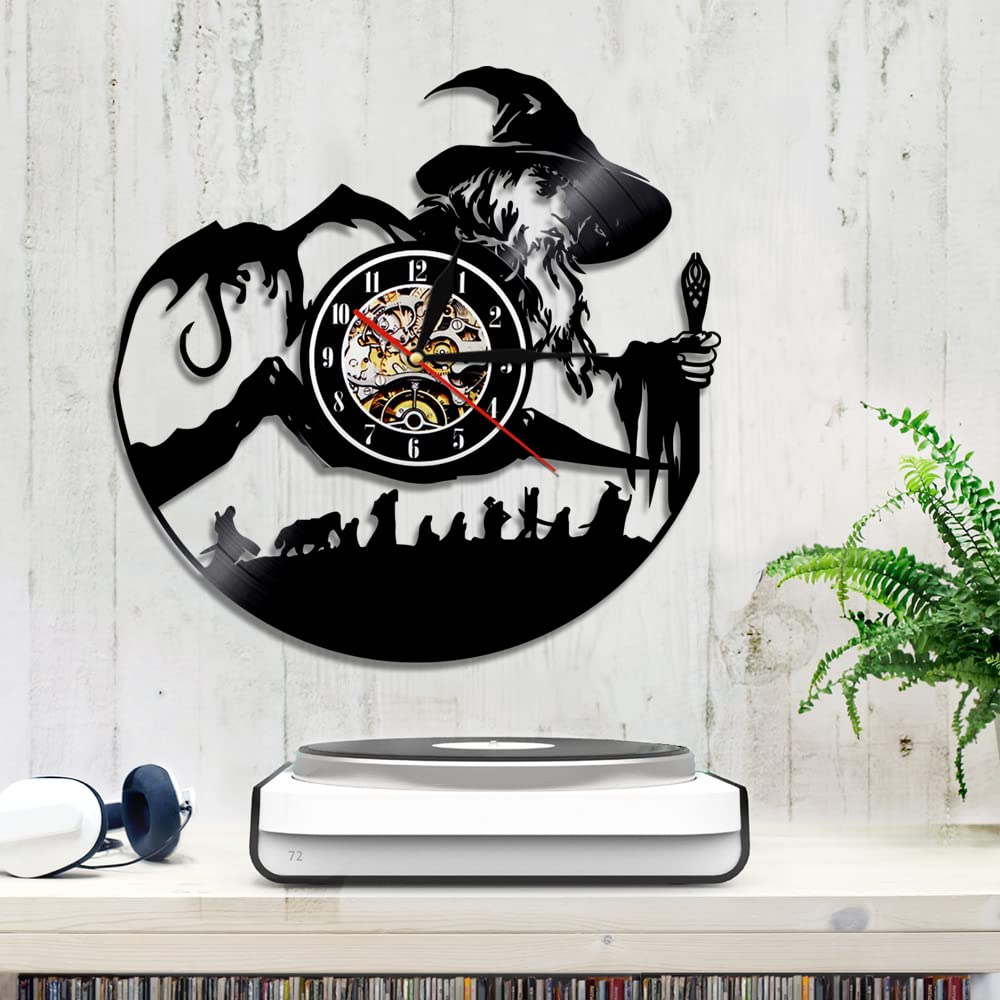 Orologio da parete in vinile, a tema "Il signore degli anelli" con funzione di luce notturna a LED, un orologio da parete regalo per gli innamorati.