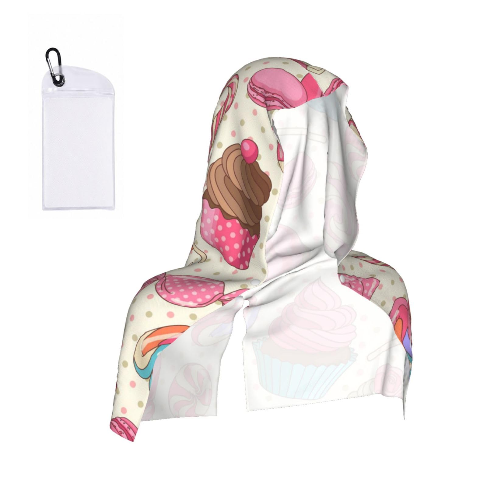 MLTRFGJ Colorful Sweet Lollipop Cupcake Donut Print Cool Hooded Towels And Keep Them Cool For Several Hours.