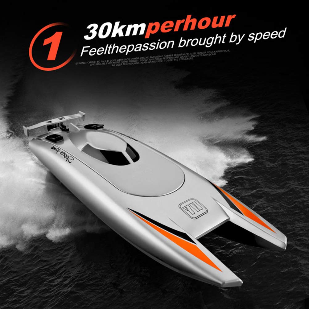 Barcos RC para niños adultos 30 KM / H Barco de carreras de alta velocidad 2 canales 2,4 G Barcos a distancia Radio para barco de carreras en piscina
