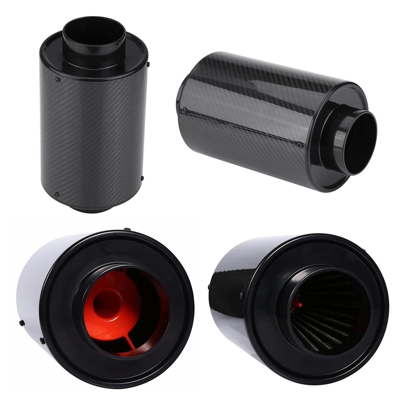 Tubo Ingresso Dell'aria 1 Set Universale Per In Fibra Carbonio Filtro Aria Fredda Alimentazione Chiuso Ad Alto Flusso Aspirazione Tubo Induzione Kit Kit 76mm 3 Pollici Linea Aspirazione