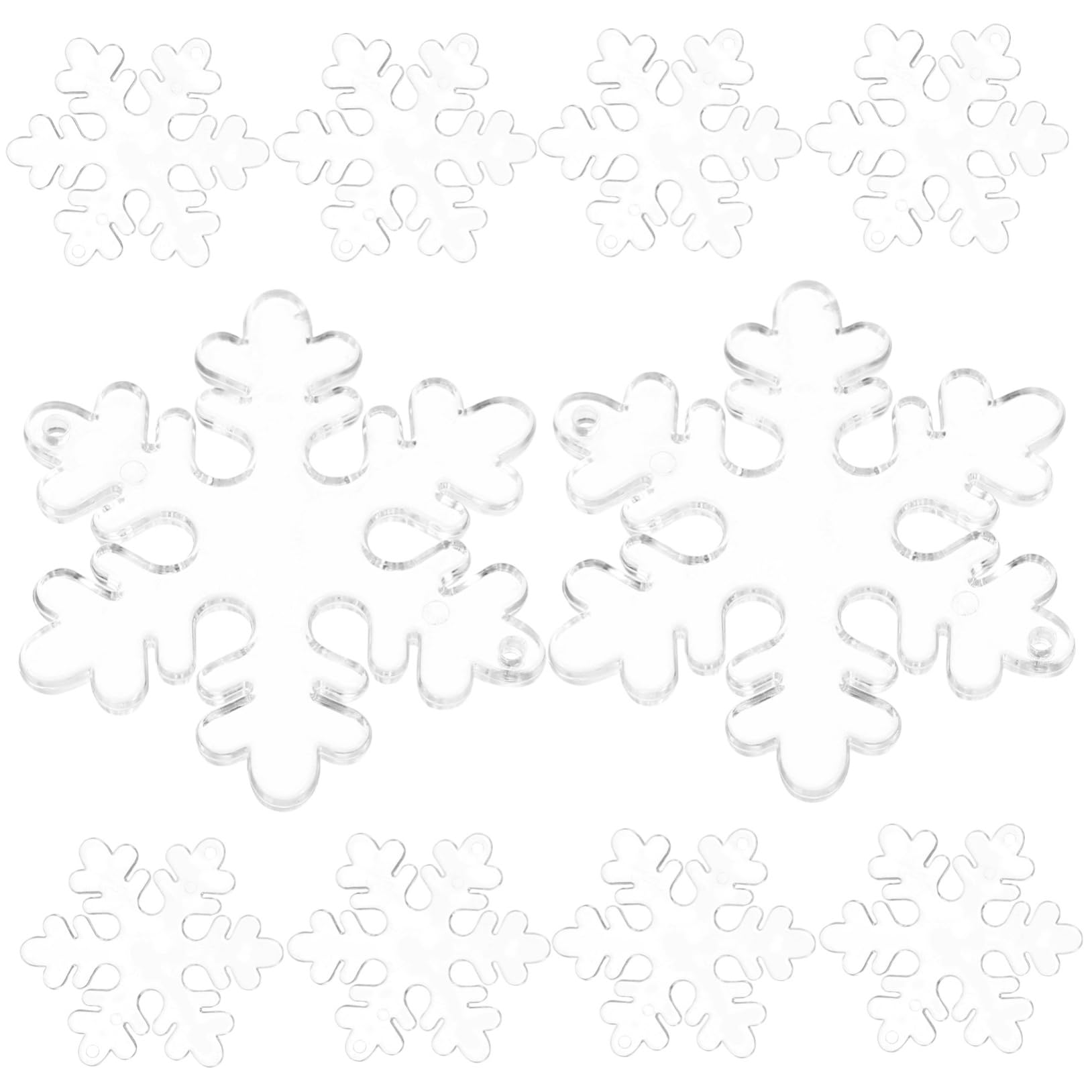 TOPBATHY 200 Pièces Flocon De Neige Transparent Décoration De Flocon De Neige Suspendue Décor De Flocon De Neige Suspendu De Noël Ornements Clairs De Flocon De Neige Acrylique