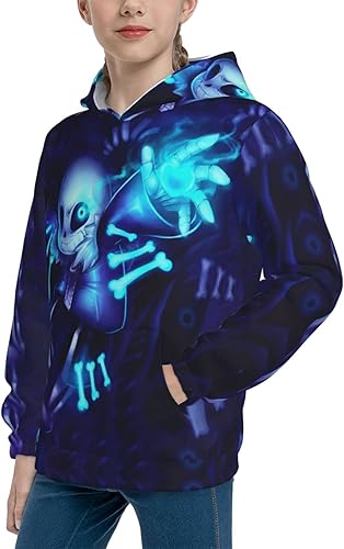 Miniatura 4 de Sudadera con capucha de dibujos animados para niños y adolescentes con estampado 3D de manga larga con cordón ligero