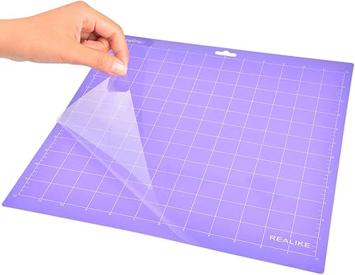 Miniatura 7 de REALIKE Alfombrillas de corte de agarre fuerte de 12 x 12 para Silhouette Cameo 54321 (3 alfombrillas) con adhesivo a cuadrícula antideslizante para
