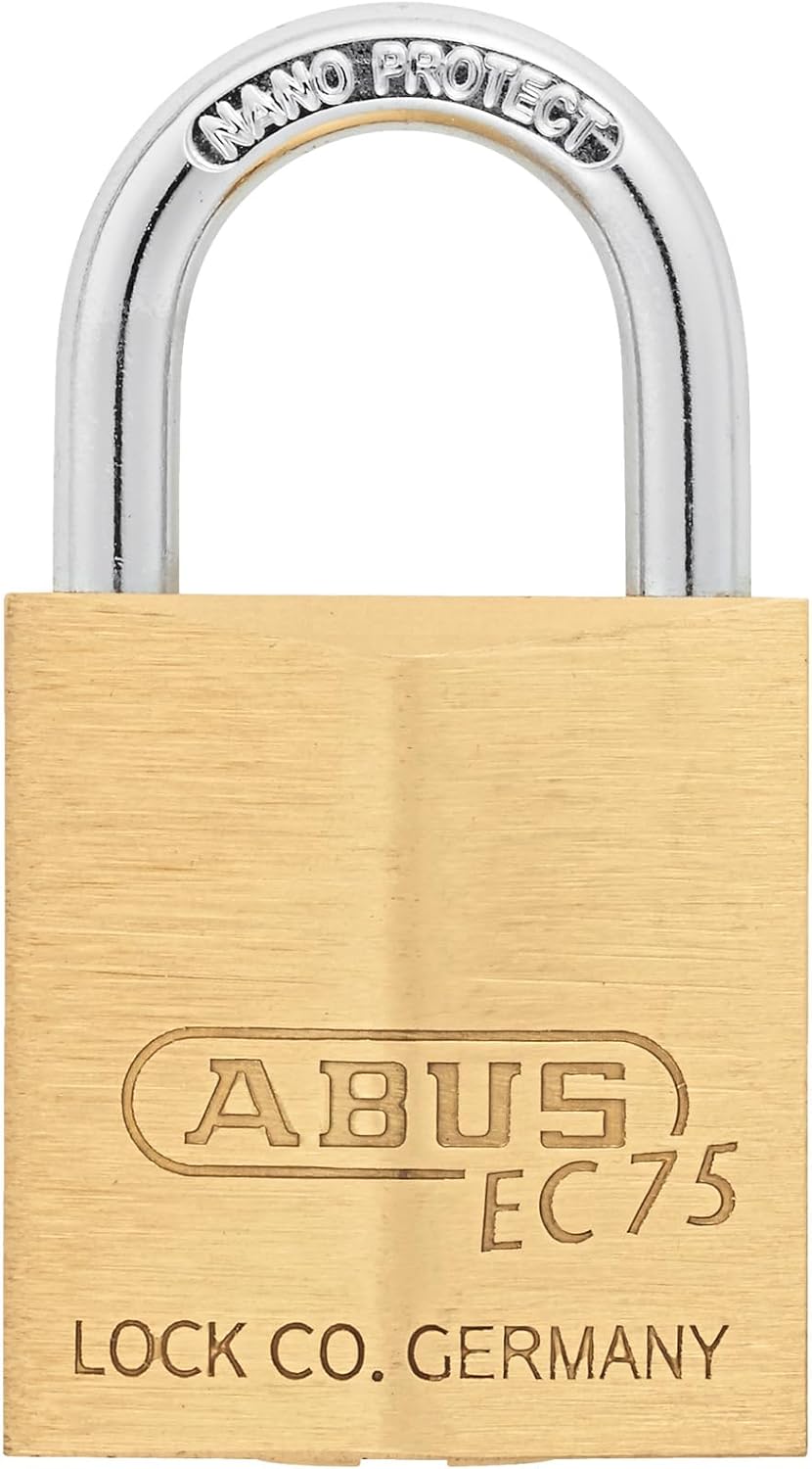 ABUS 75/30 4 Pack Small Solid Brass Padlock with 2 Keys for Outdoor, School, Gym, 1 9/64in (30mm) Wide, Keyed Alike
