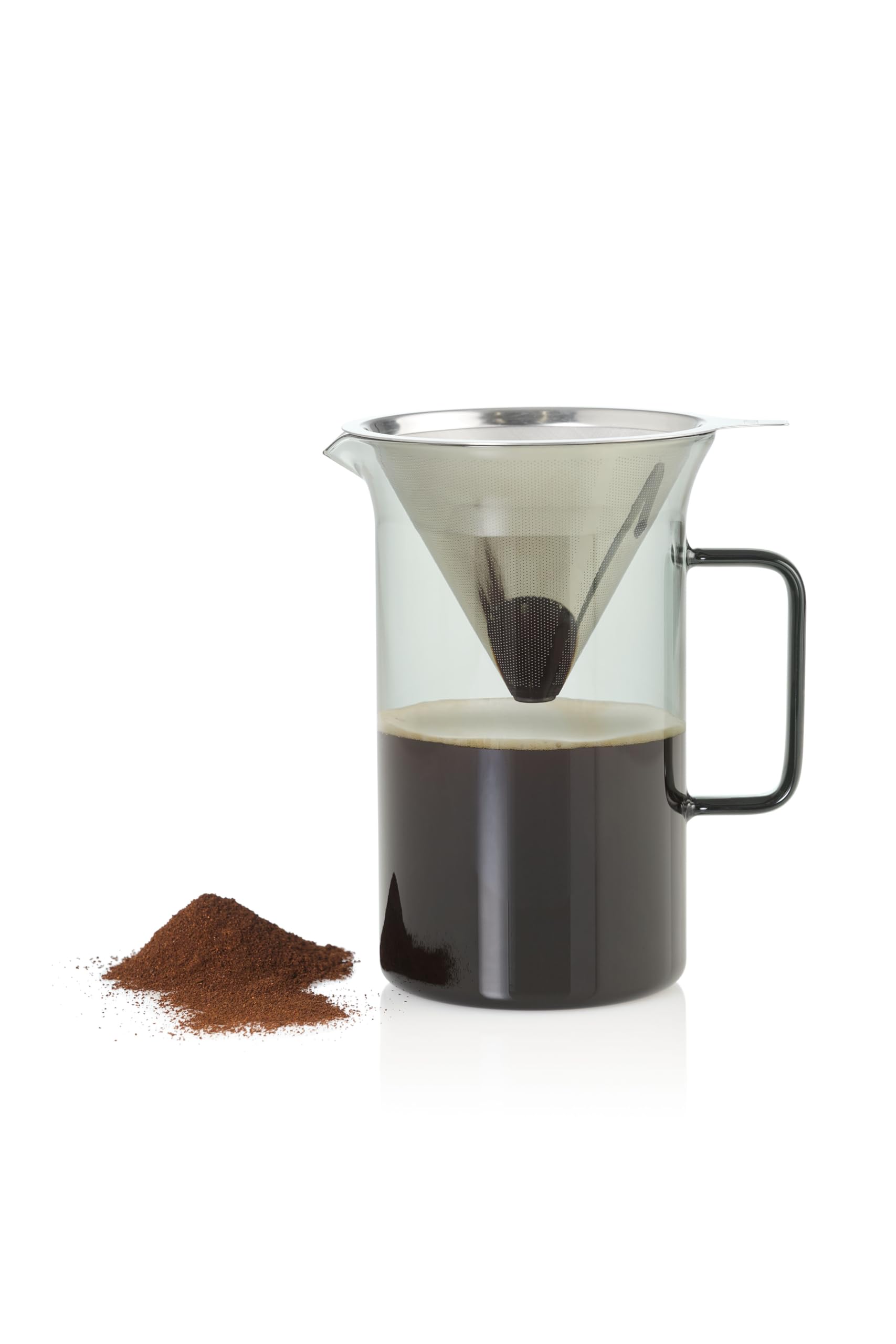 AdHoc MC82 Pour Over Kaffeebereiter Impact | 600 ml | Mundgeblasenes Borosilikatglas | Aromaschonendes Brühen | Tropffreies Ausgießen | Spülmaschinengeeignet | Voller Kaffeegenuss