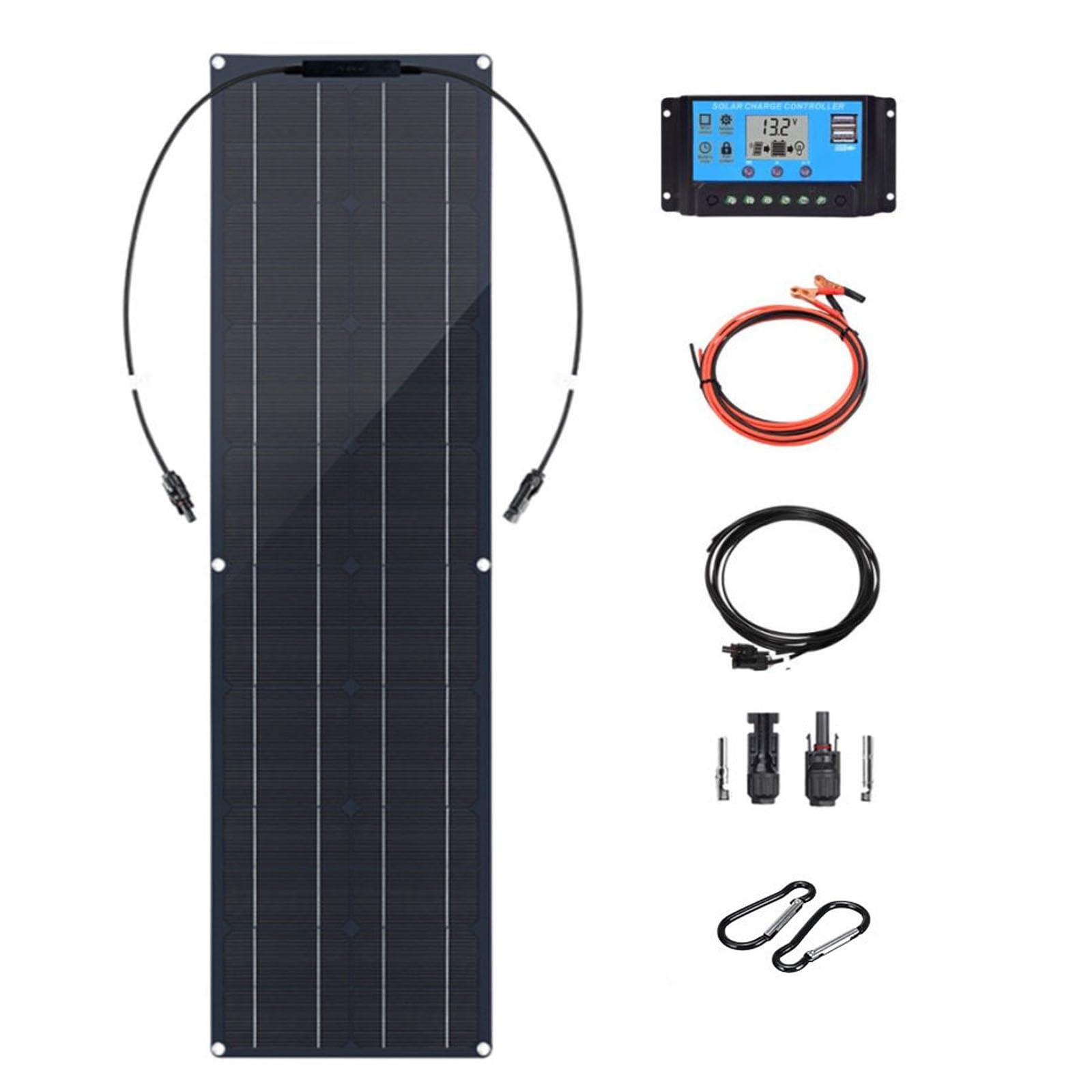 Pannello Solare Da 12 V, Kit Di Pannelli Solari Ultraleggeri E Ultraflessibili, Pannello Fotovoltaico Con Regolatore Da 40 A, Pannello Solare Portatile Da 50 W Ideale Per Camper E Campeggio 1060*277mm