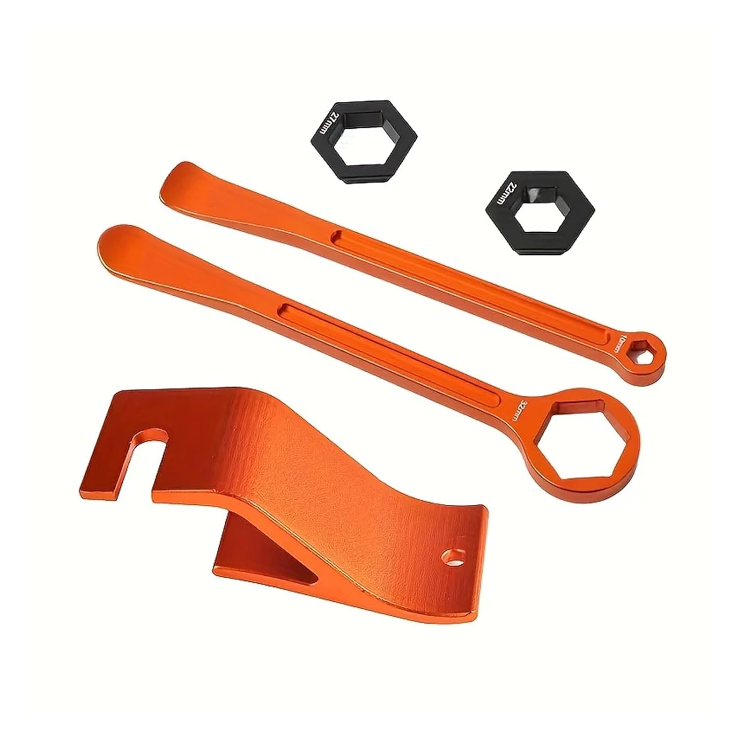 Motorcycle Universal Tire Tool Rod Spoon Axle Wrench Tire Removal and Replacement Tool for KTM 50cc-1290cc Motorcycles Be Applicable(Orange Set)