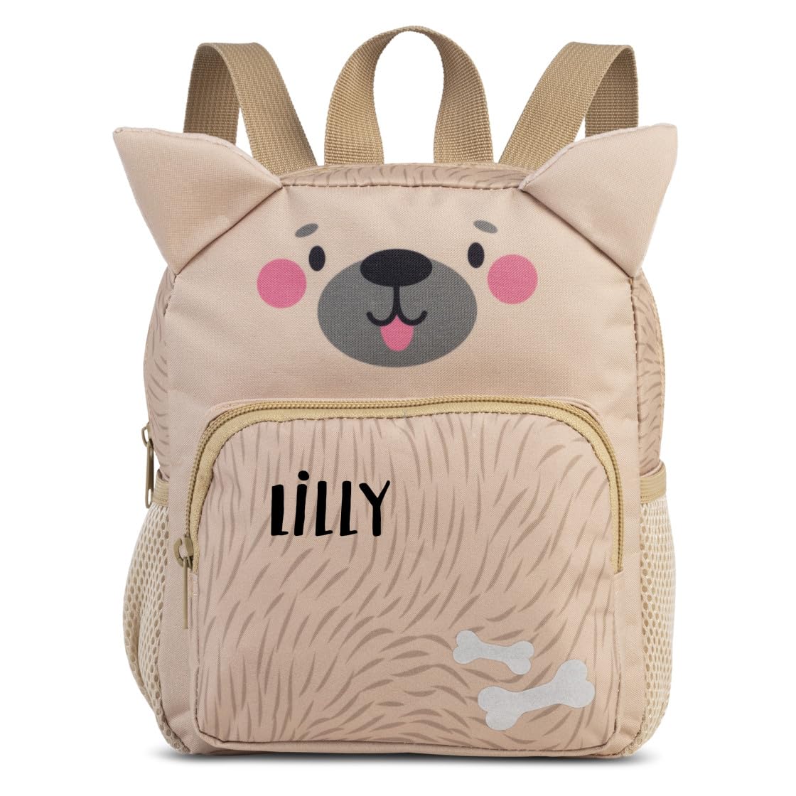 minimutz Sac à dos de maternelle - Motif animaux - Pour fille et garçon - Personnalisé avec nom - Sac à dos pour enfant avec poche avant