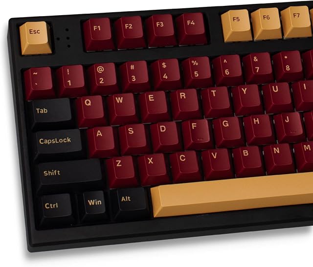 Red Samurai Keycaps Set 164 Keys PBT Doubleshot Keycaps Cherry Profile Custom Keyboard Keycaps for Cherry MX 61/64/68/84/87 Mechanical Keyboards