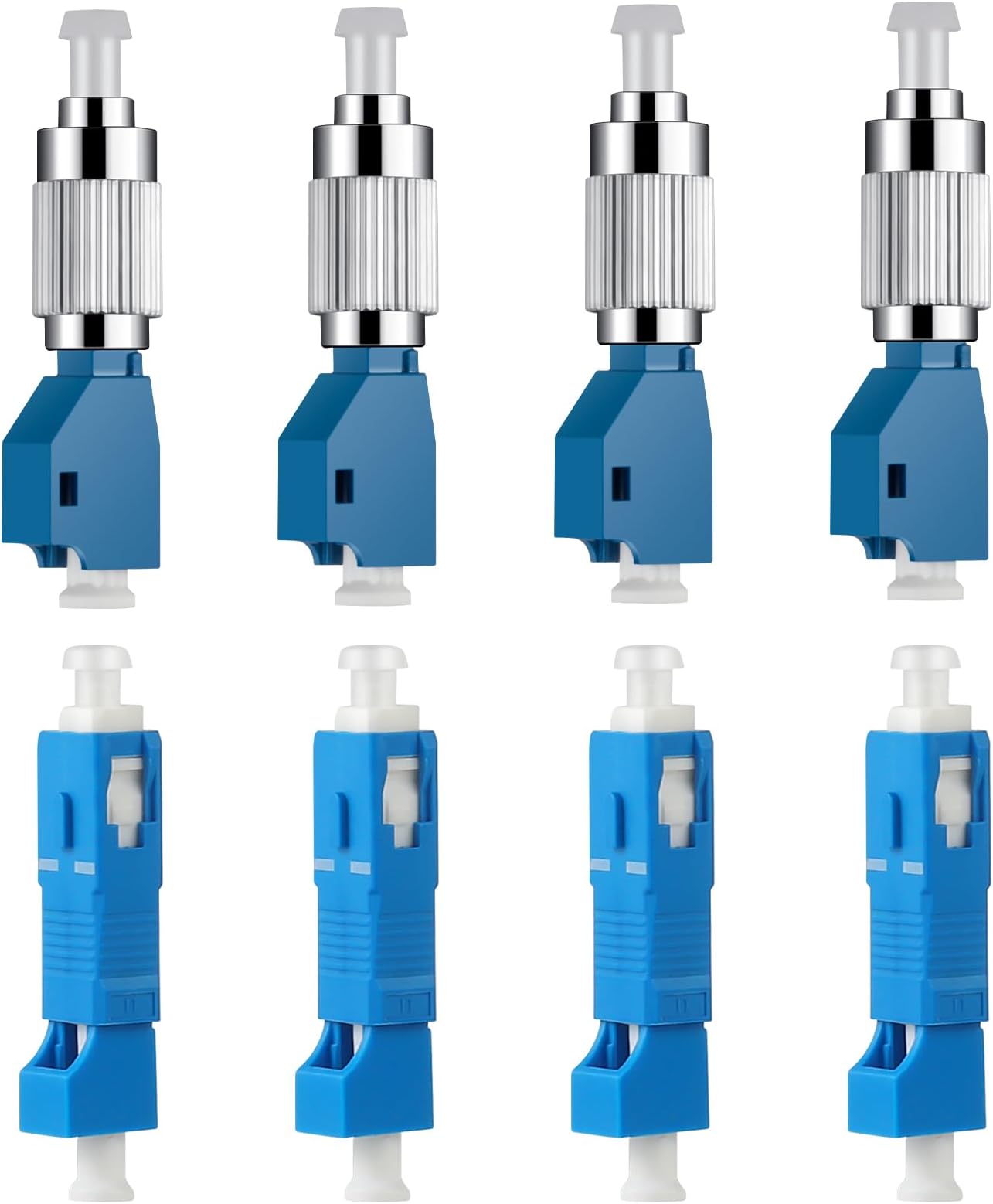 Xunsomten4pcs 2PC FC Male to LC Female Hybrid Optical Fiber Convertor Adapter+2PC LC Female to SC Male Hybrid Flange Singlemode 9/125 SM Optical Fiber Adapter Connector