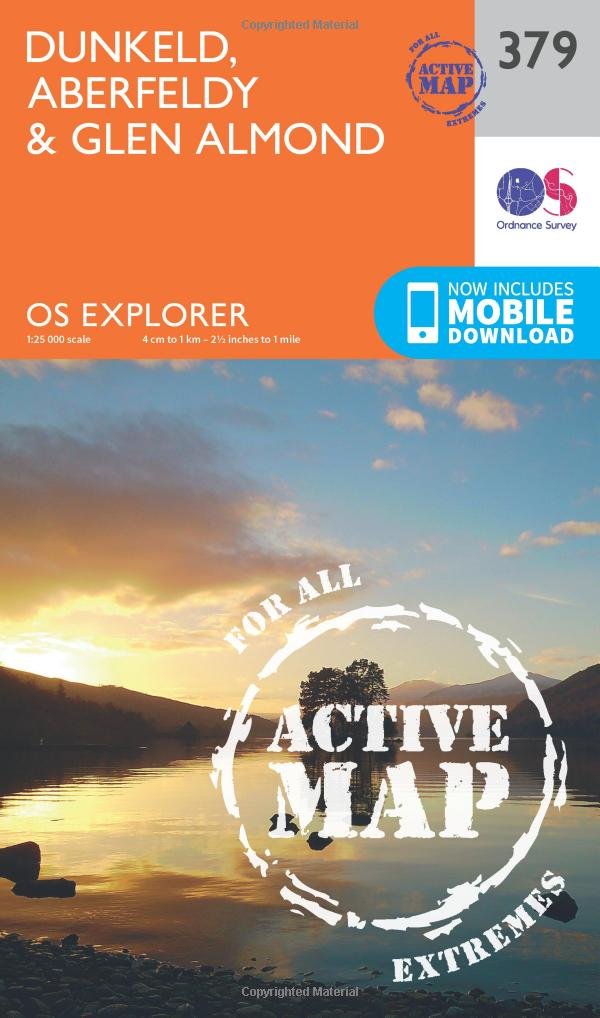 Dunkeld, Aberfeldy & Glen Almond Map | Weatherproof | River Tay | Ordnance Survey | OS Explorer Active Map 379 | Scotland | Walks | Hiking | Maps | Adventure