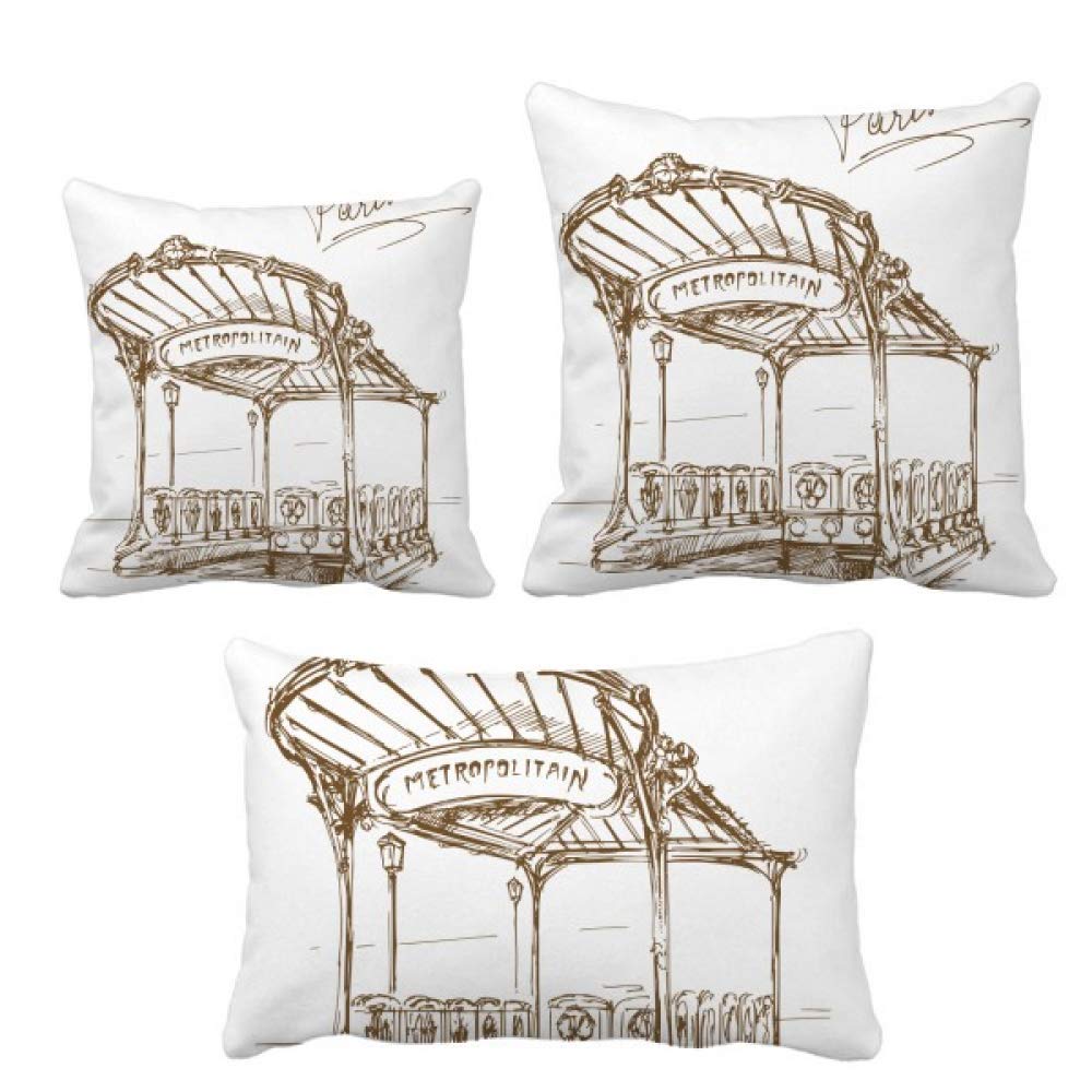Jeté de coussin France Paris avec housse motif Landmark