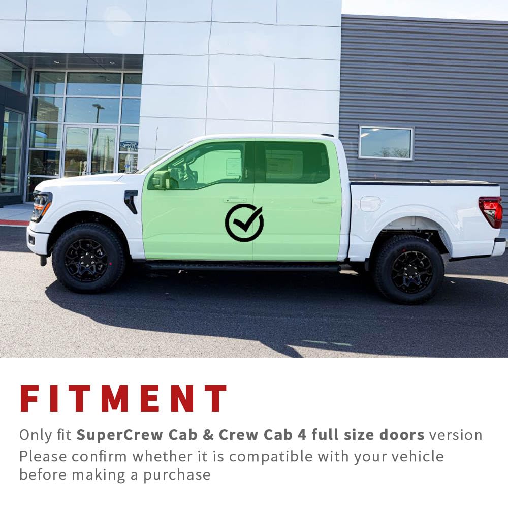 Rear Under Seat Storage Fitment for 2015-2024 F150 SuperCrew/Crew Cab, 2017-2024 F250 F350 F450 F550 Super Duty 4-Door Full Size Pickup Underseat Organizer Box