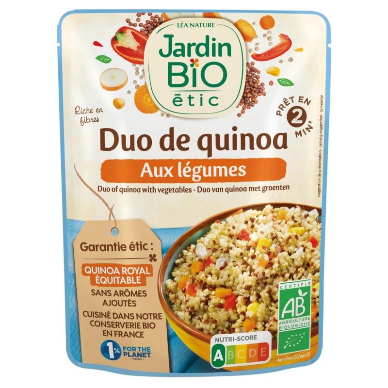 JARDIN BIO - Duo De Quinoa Aux Légumes Bio 250G - Saveurs Végétales et Nutritives - 100% Bio pour une Alimentation Saine et Equilibrée - Idéal pour - Lot De 4 - Vendu Par Lot