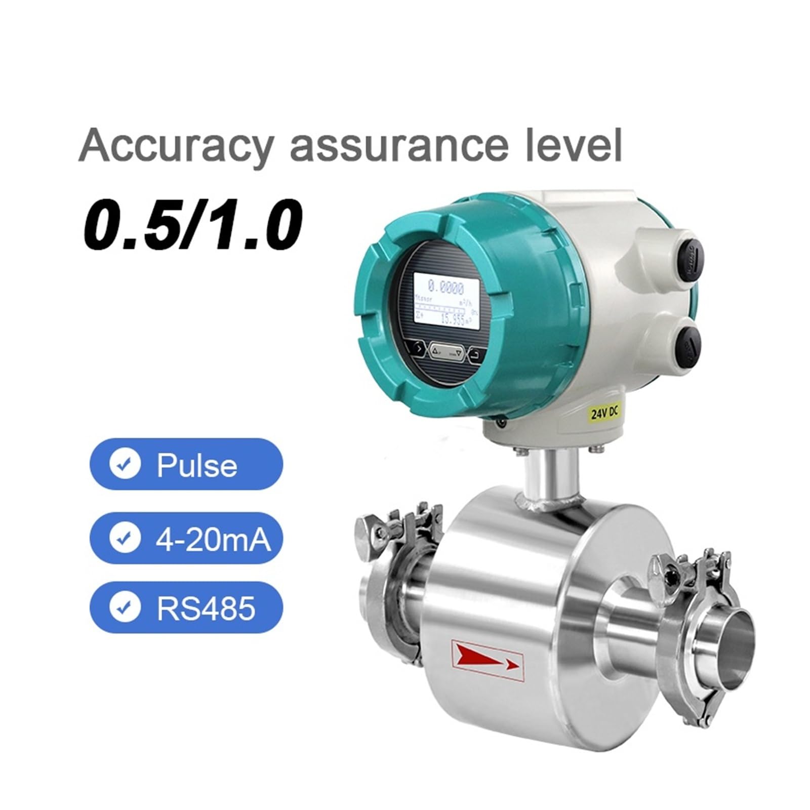 Caudalímetro electromagnético for líquidos, for agua de mar conductora y aguas residuales limpias, DN10-DN50 Medición y respuesta rápidas(DN32)