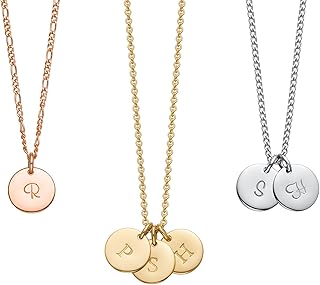 Initial Necklaces for Women, Sterling Silver, 14K Gold Filled Custom Dai...