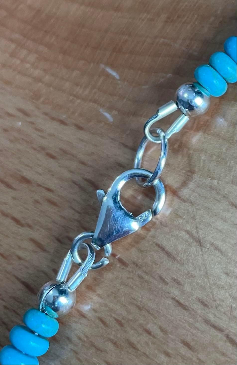 Dainty Natural Turquoise Beaded Choker - Image 5