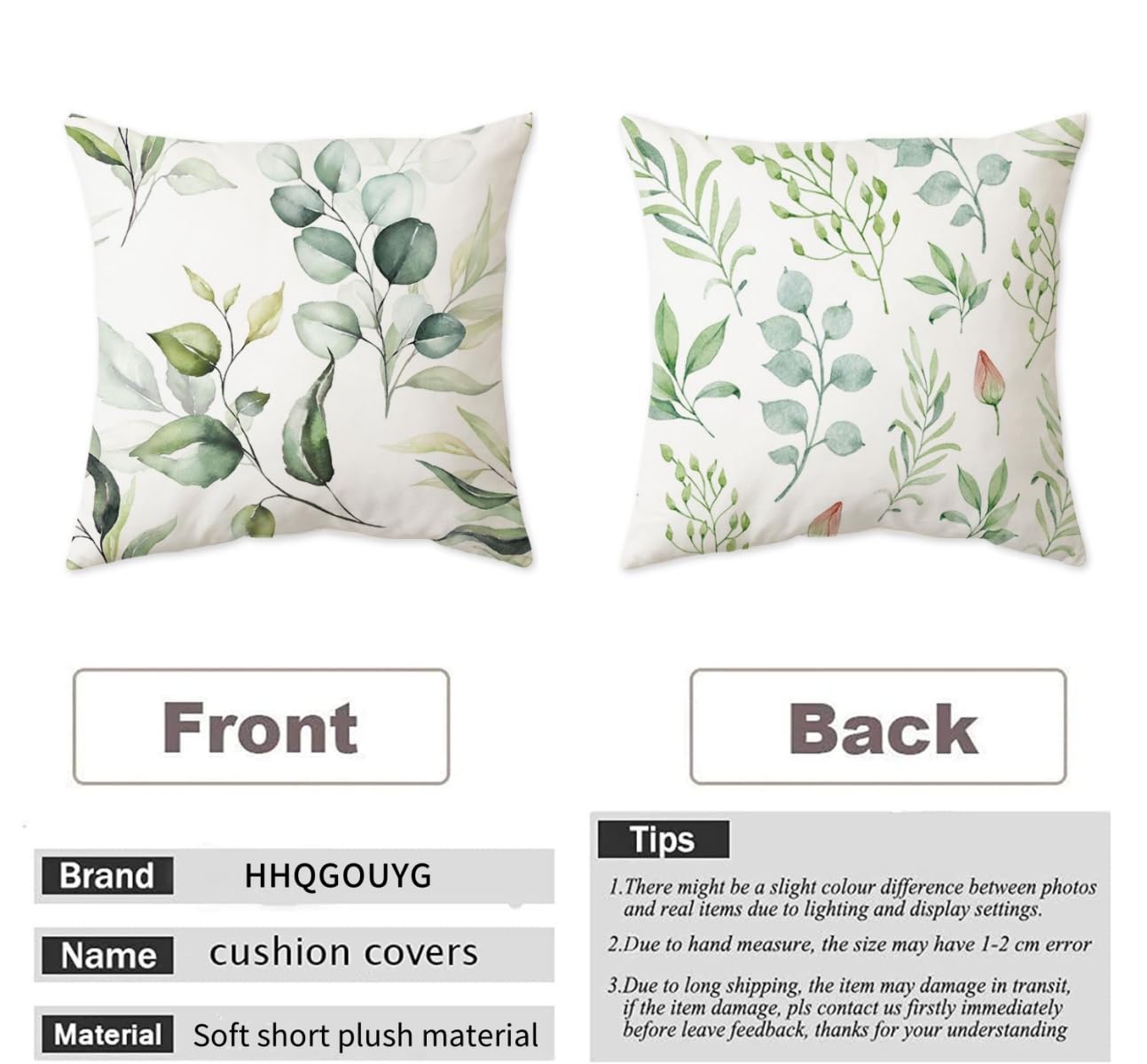 Fundas de Cojín Guirnaldas navideñas 60x60cm Poliéster Suave Primavera Verano Cojines Decorativos para Sofá Cama Hogar Juego de 4 para Patio al Aire Libre, Jardín, Sala de Estar Decor h-468