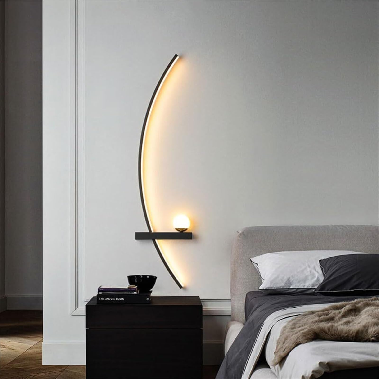 Modern LED Wall Sconces, Dimmable 3-Color Temperature Bathroom Vanity Light Fixtures, LED for Living Room, Bedroom, Hallway, Stairway, Indoor ing