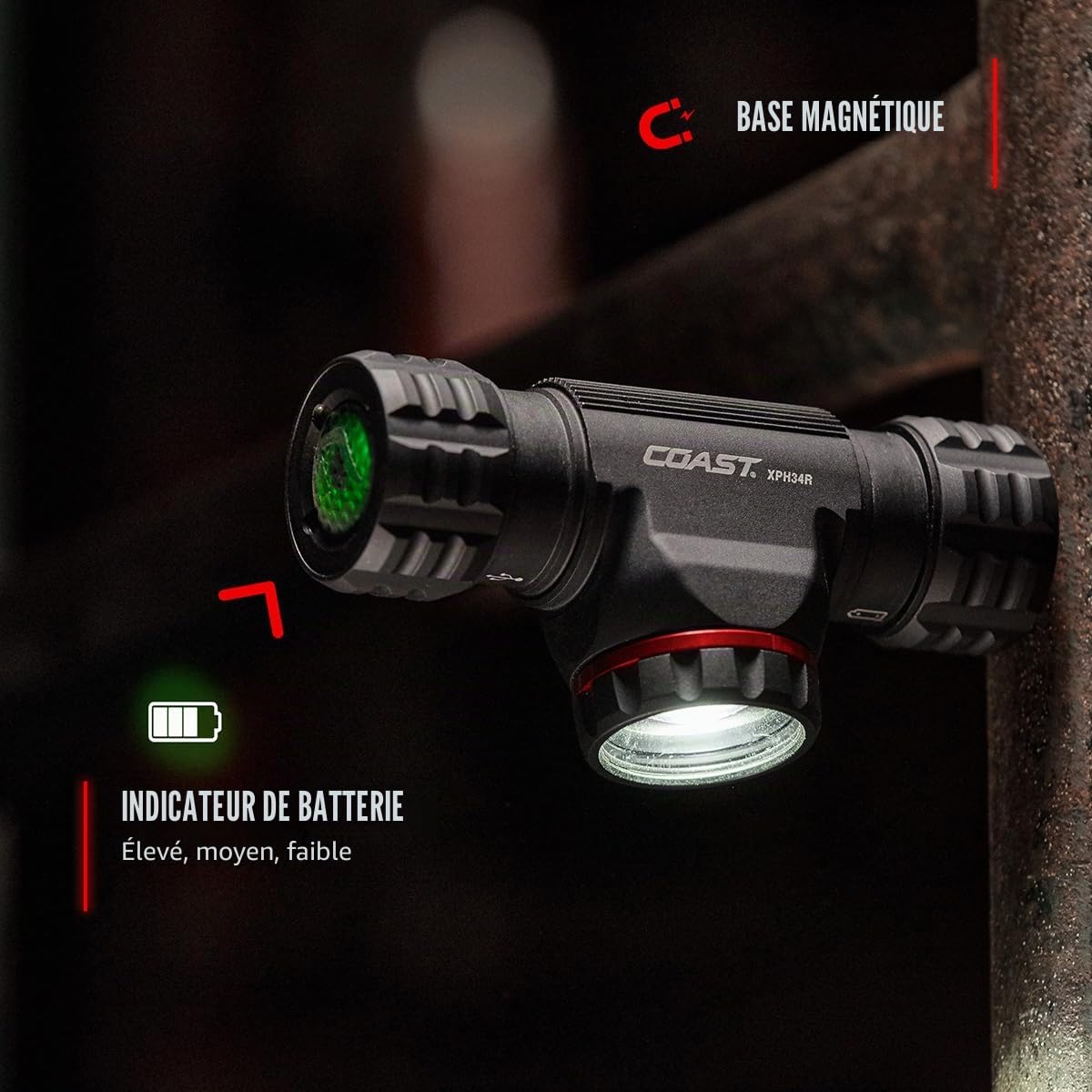 Coast® Lampe frontale LED XPH34R avec batterie, zoomable