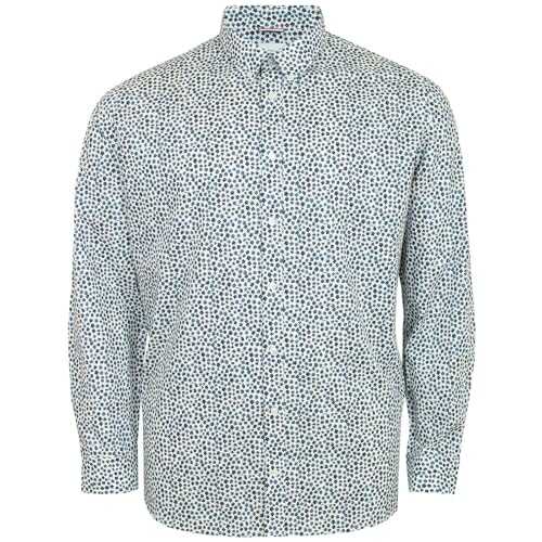 Image of Ben Sherman Mens Plus Size 74169 Ditsy Floral L/S Shirt 3XL Snow White