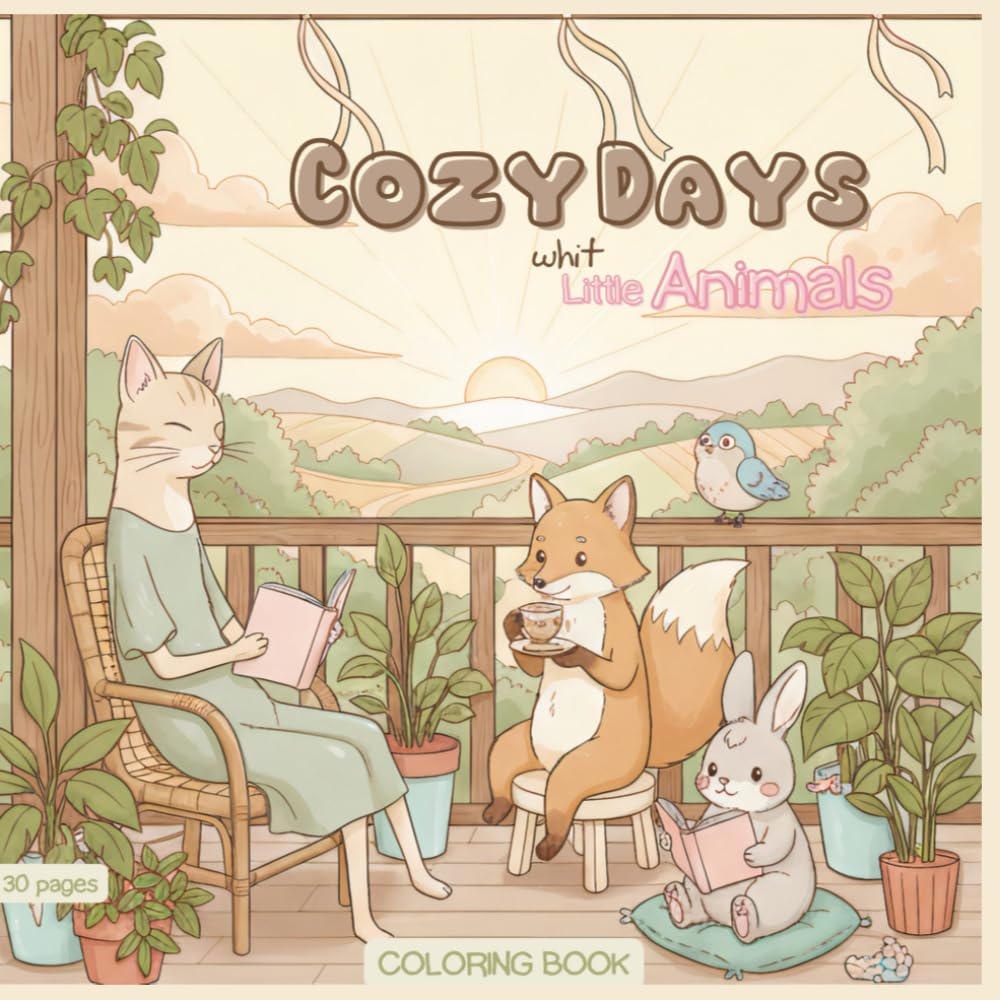 Cozy Days with Little Animals: A Cozy Coloring Book for Relaxing Moments