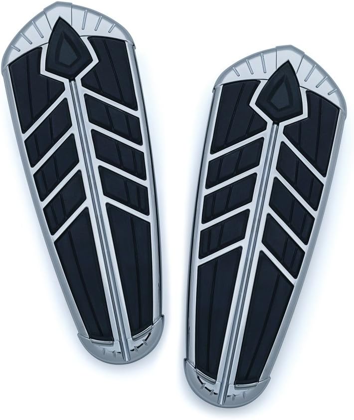 Kuryakyn 5651 Motorcycle Foot Control Component: Spear Driver Floorboard Inserts for 2014-19 Indian Motorcycles, Satin Black, 1 Pair