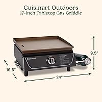 Vista 2 de Cuisinart - Parrilla de mesa de gas de 17", parrilla compacta de montaje fácil al aire libre con taza de grasa, espacio de cocina de 255 pulgadas