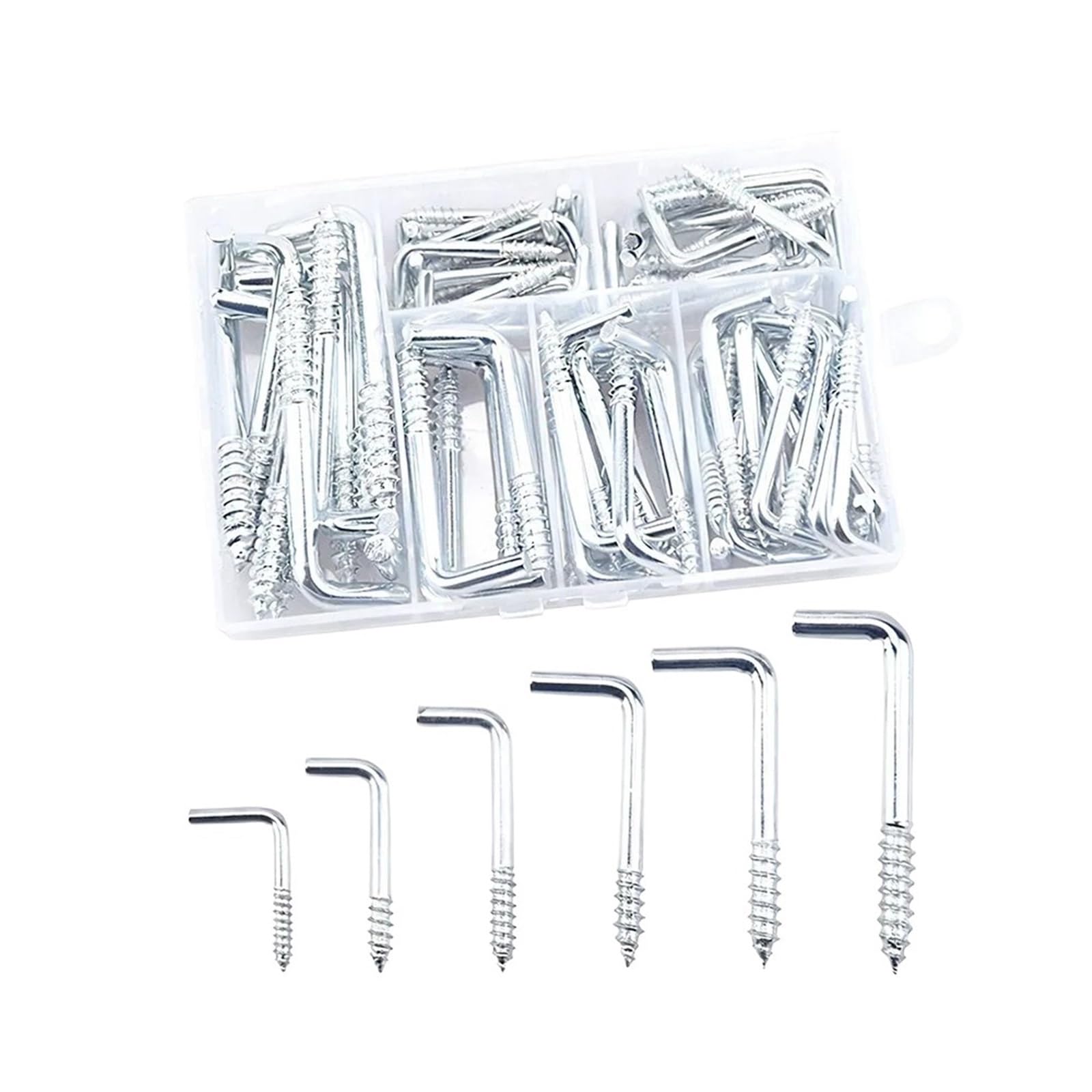 Wbtajzhy Silver 10Pcs L Shaped Screw Hooks Stainless Steel
