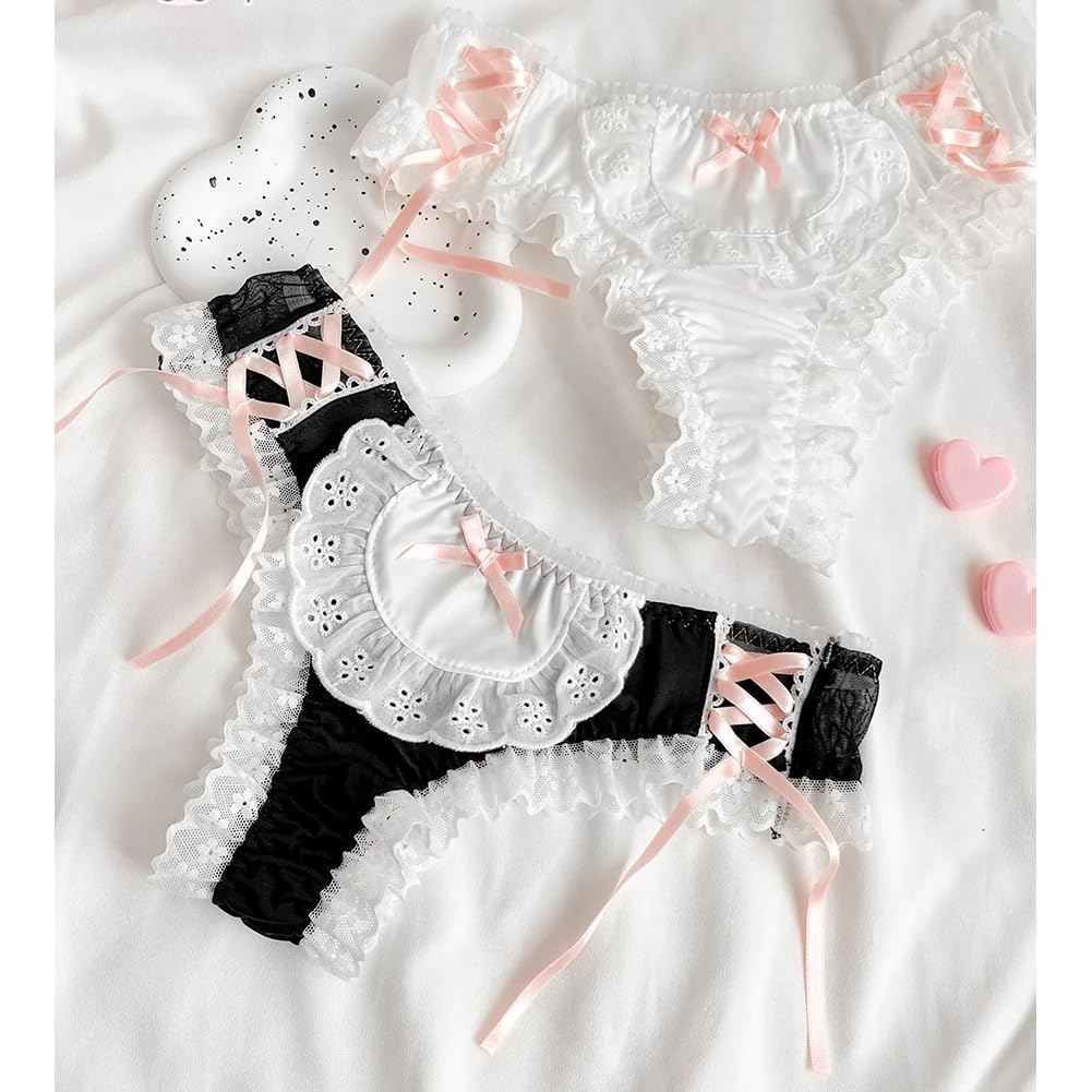 Joyralcos Japanese Lolita Bikini Panties Sexy Anime Briefs for Women Maid Cosplay Lingerie Panty: 8 Thong Briefs