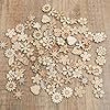Psyqtsuary 100 Pcs Poplar Wood Mini Flowers DIY Crafts Cutouts Embellishments #2