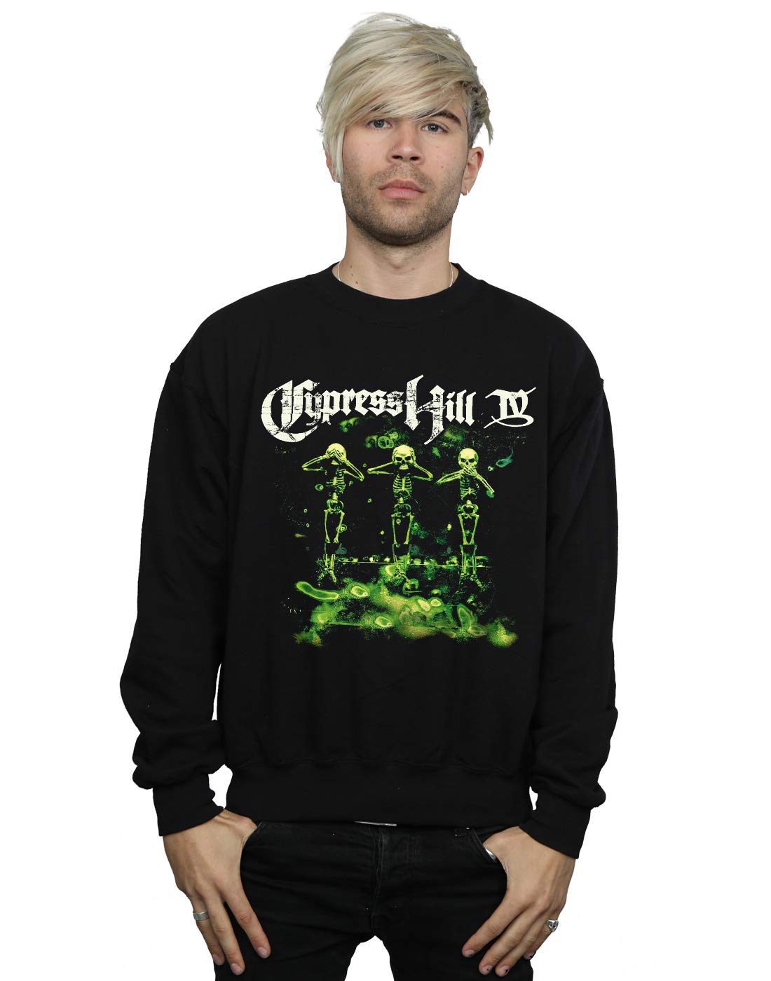 Absolute Cult Men's Black Cypress Hill Iv Album Sweatshirt Large